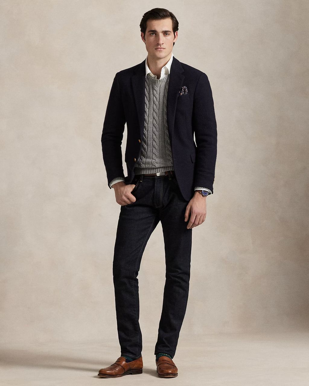 Jersey de algodón tejido con cable