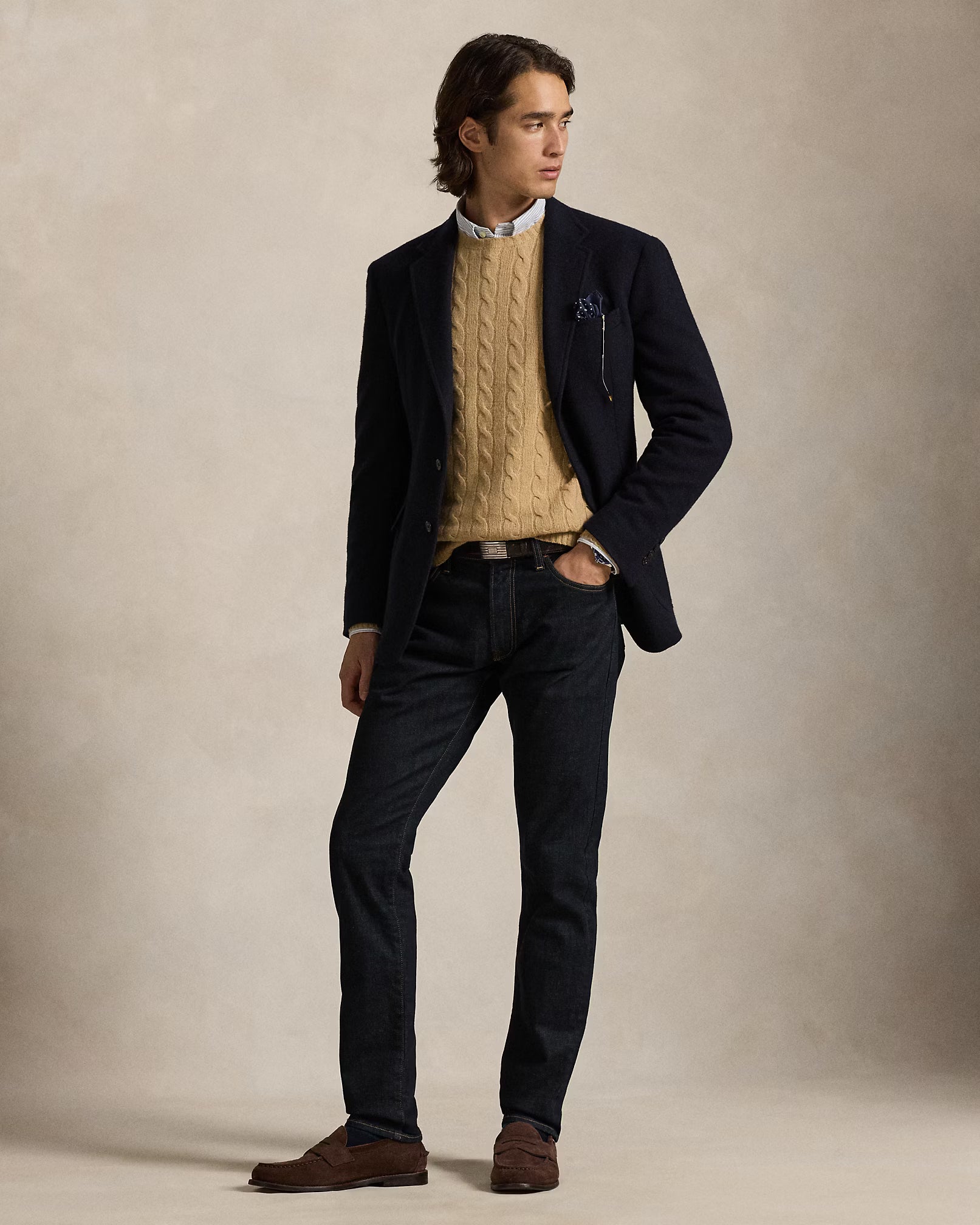 Jersey de lana y cachemira tejido con cable