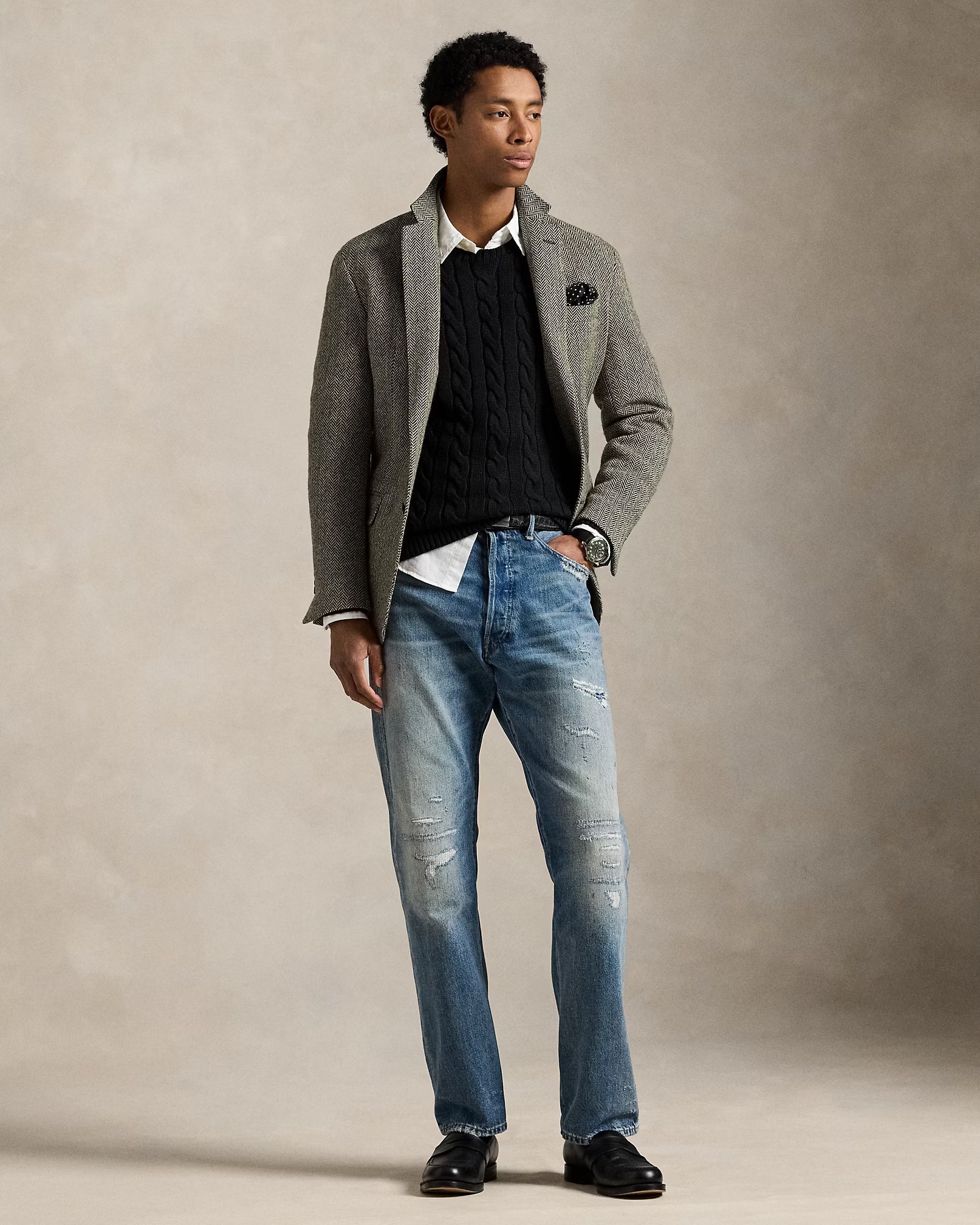 Jersey de algodón tejido con cable