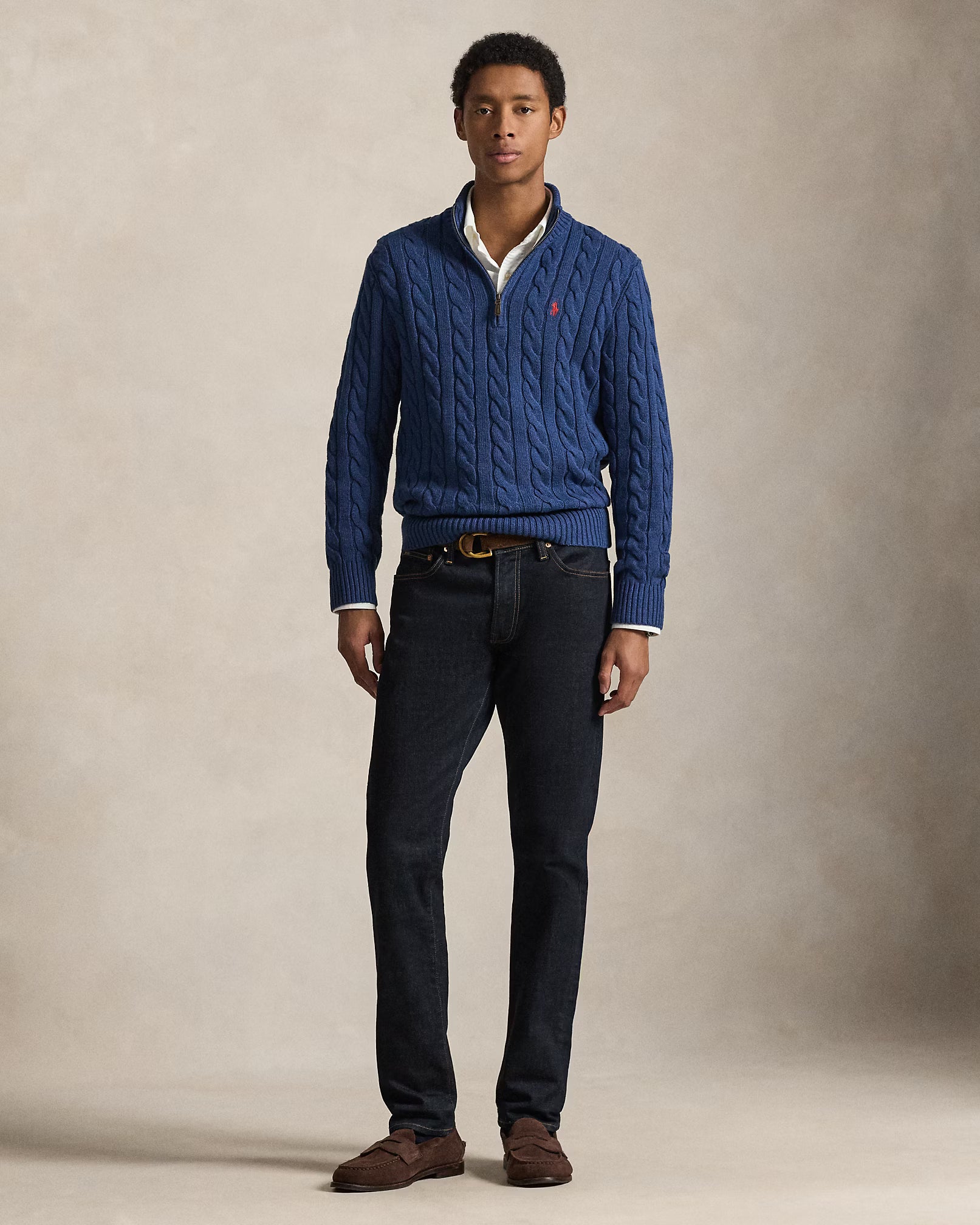 Jersey de algodón con cremallera hasta el pecho