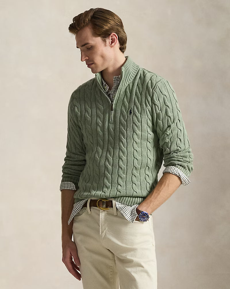 Jersey de algodón con cremallera hasta el pecho