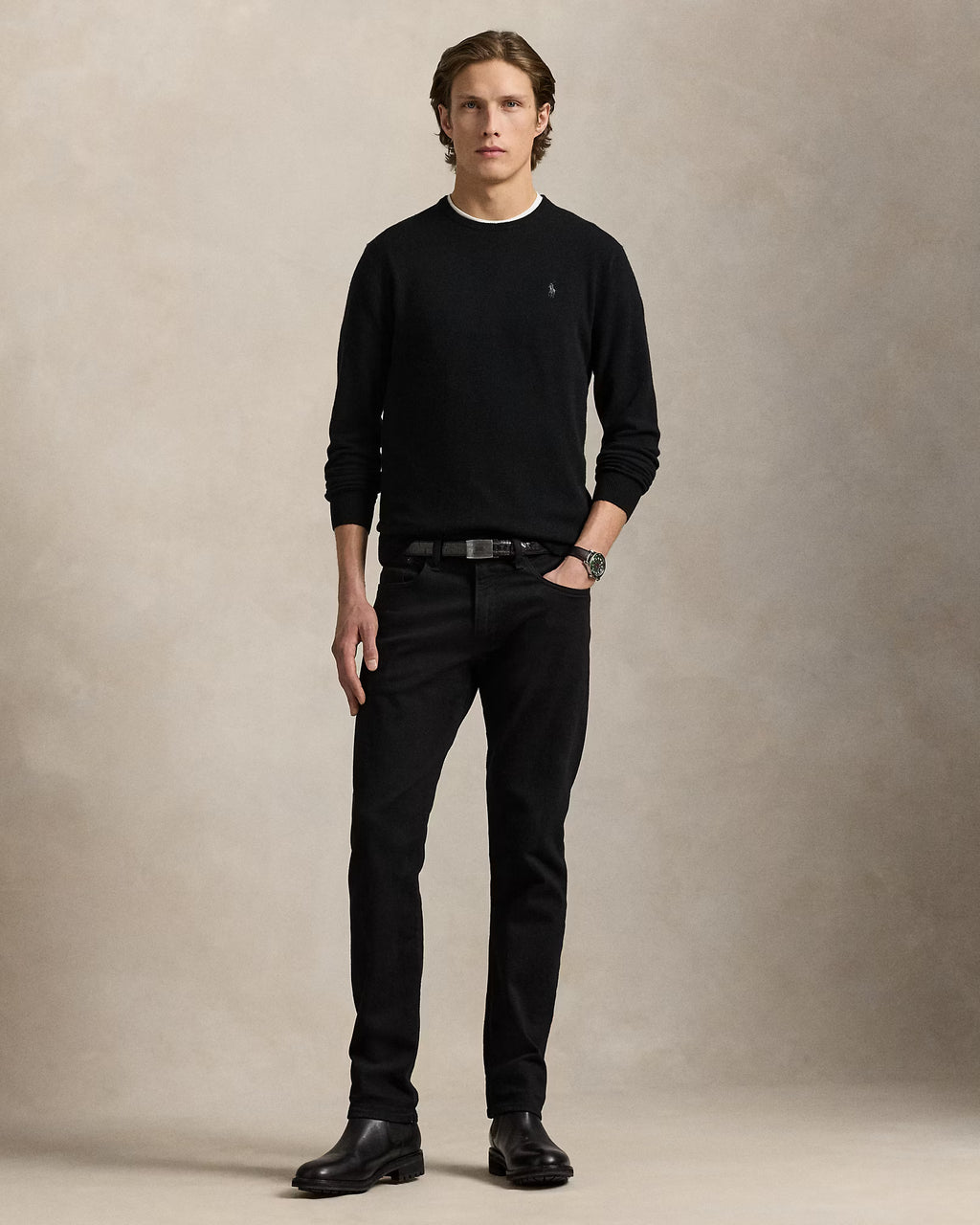 Jersey de lana con cuello redondo