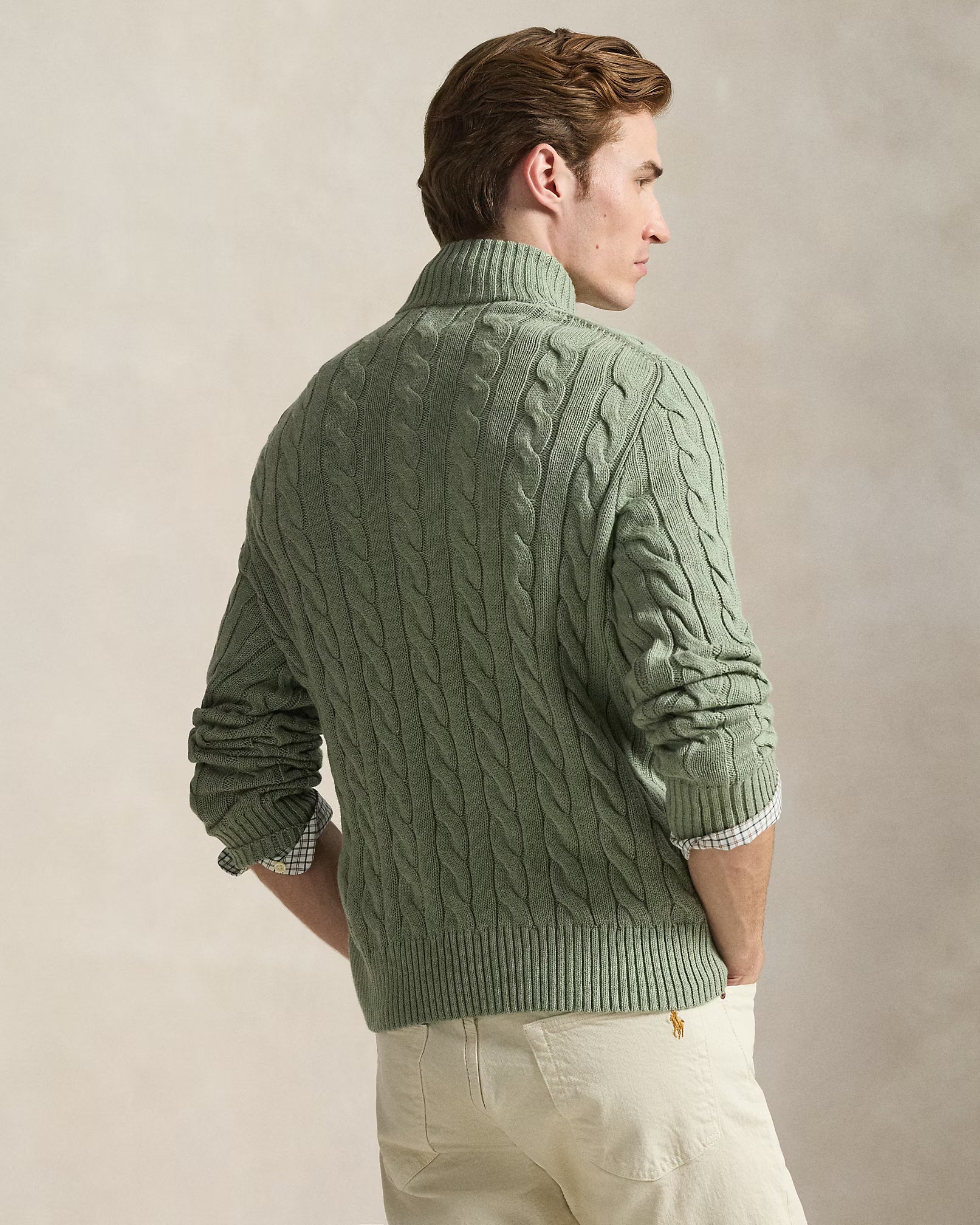 Jersey de algodón con cremallera hasta el pecho