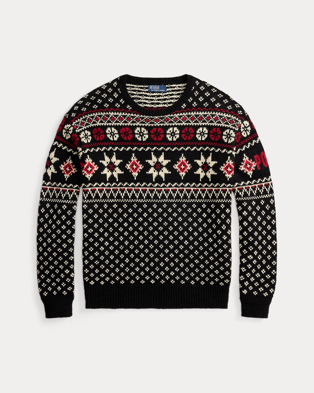 Katoenen-kasjmier trui met sneeuwvlokken