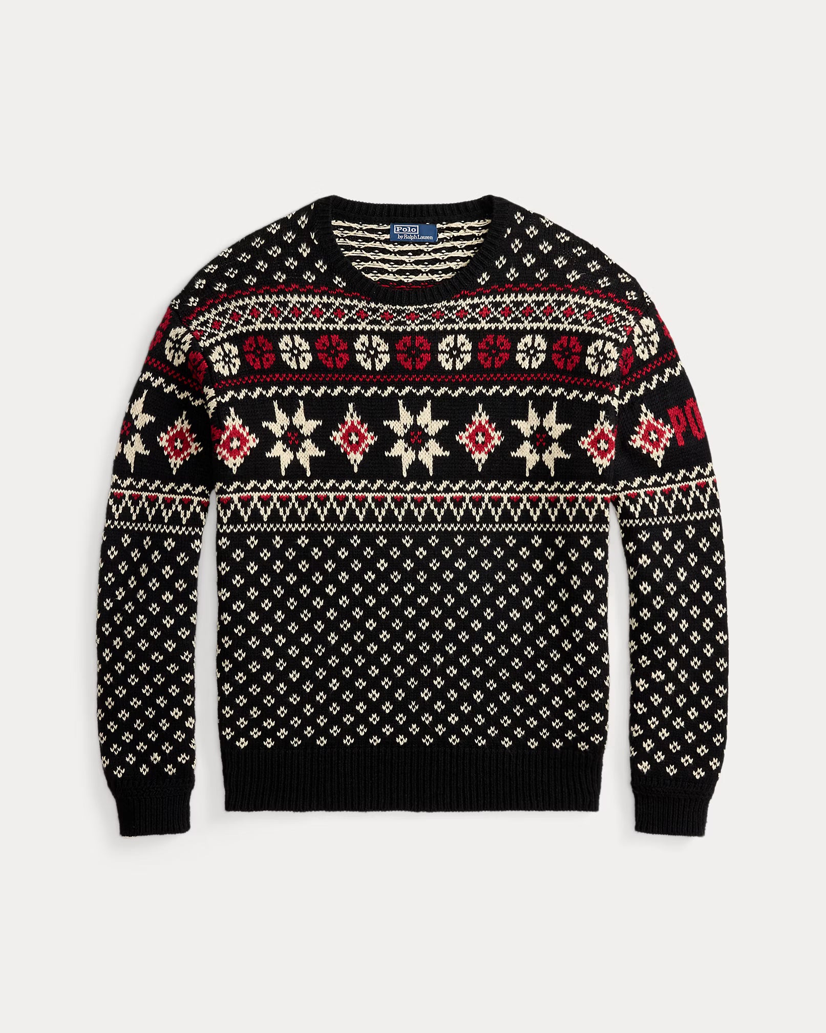 Katoenen-kasjmier trui met sneeuwvlokken