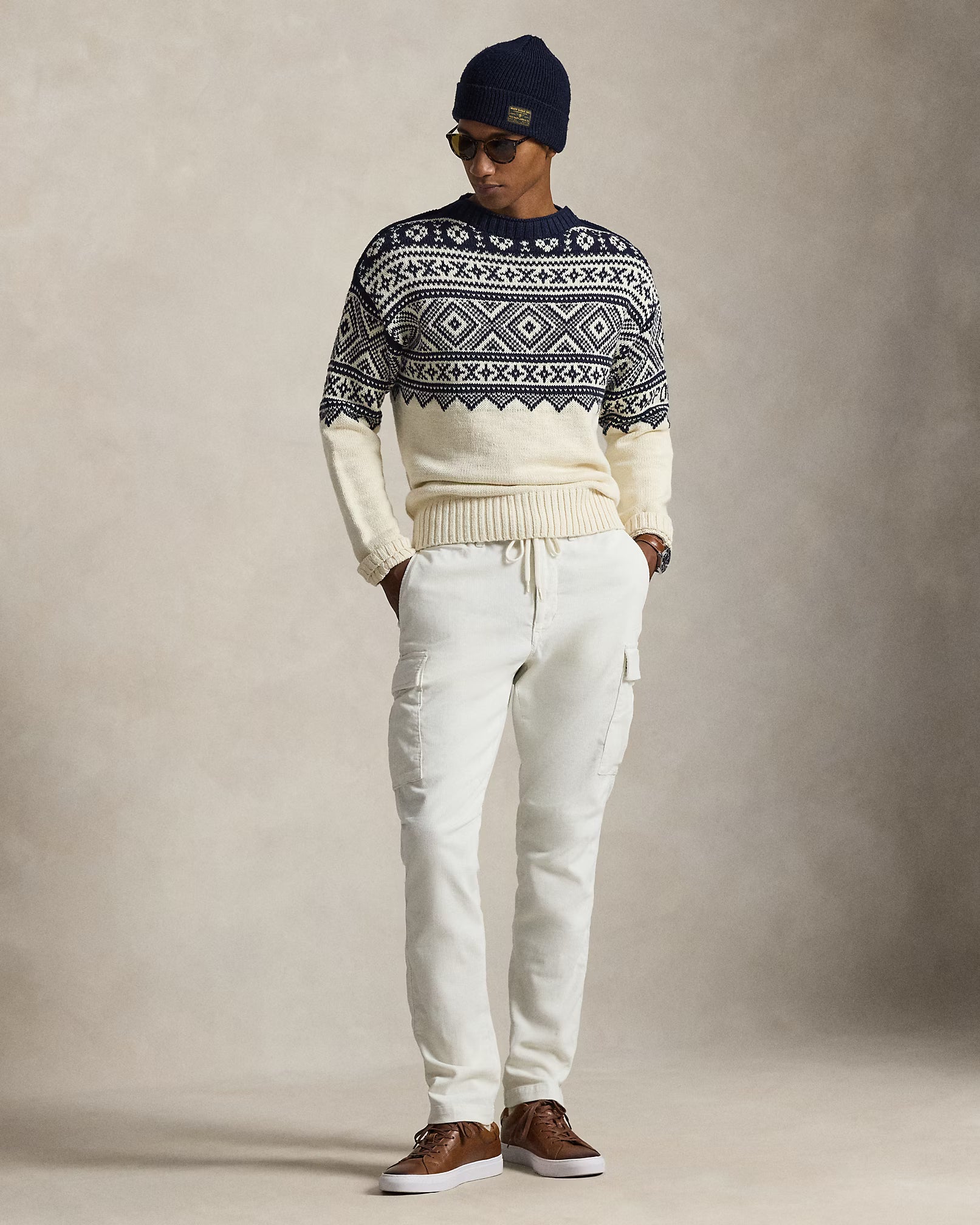 Jersey de algodón y cachemira con estampado