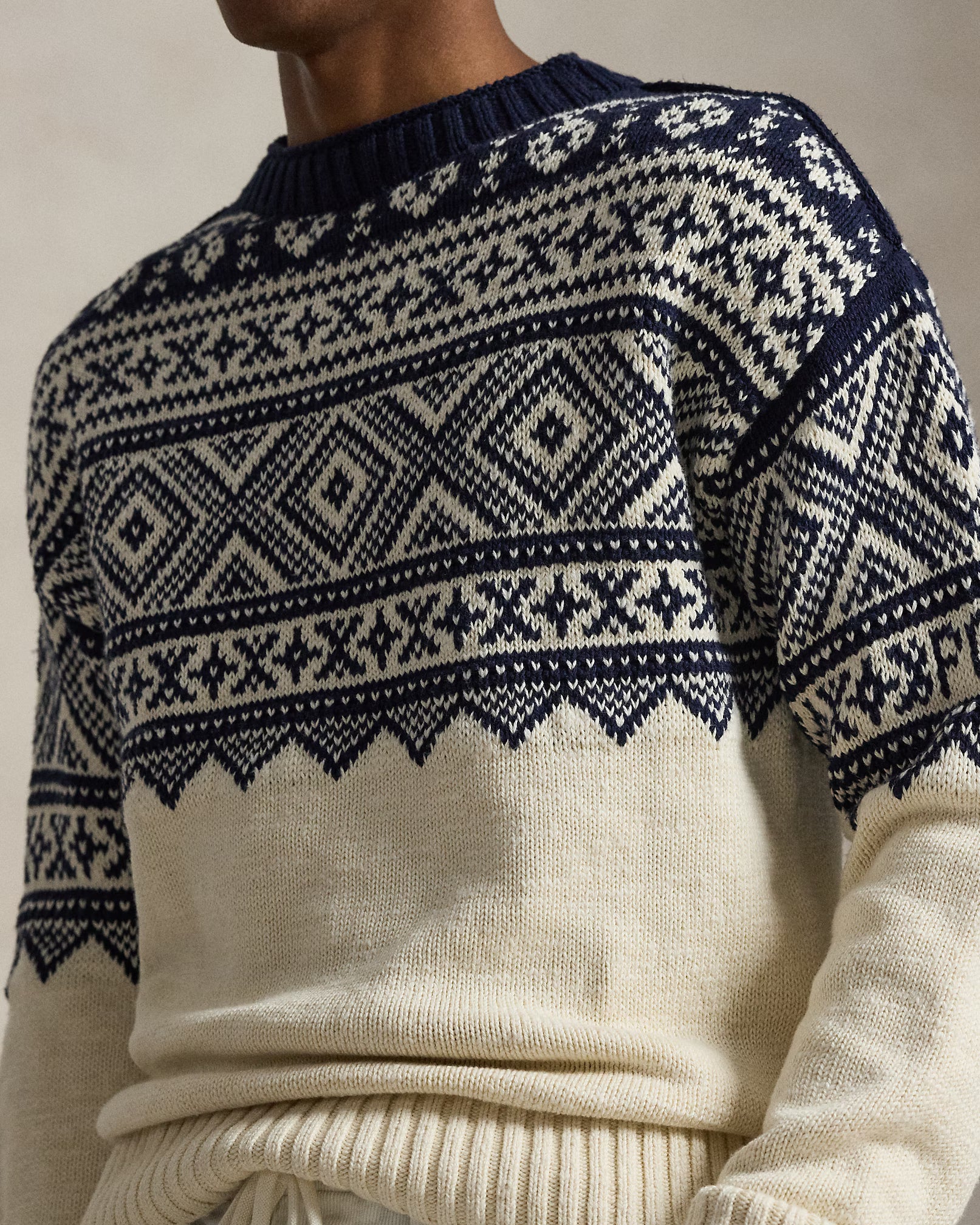 Jersey de algodón y cachemira con estampado