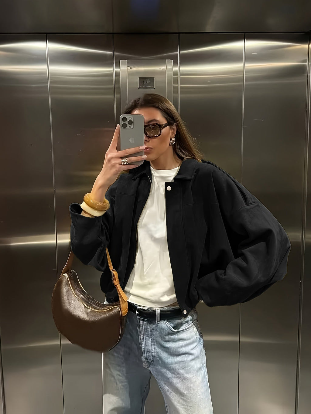 Ariel | Miękka Retro Kurtka Z Sztucznego Zamszu