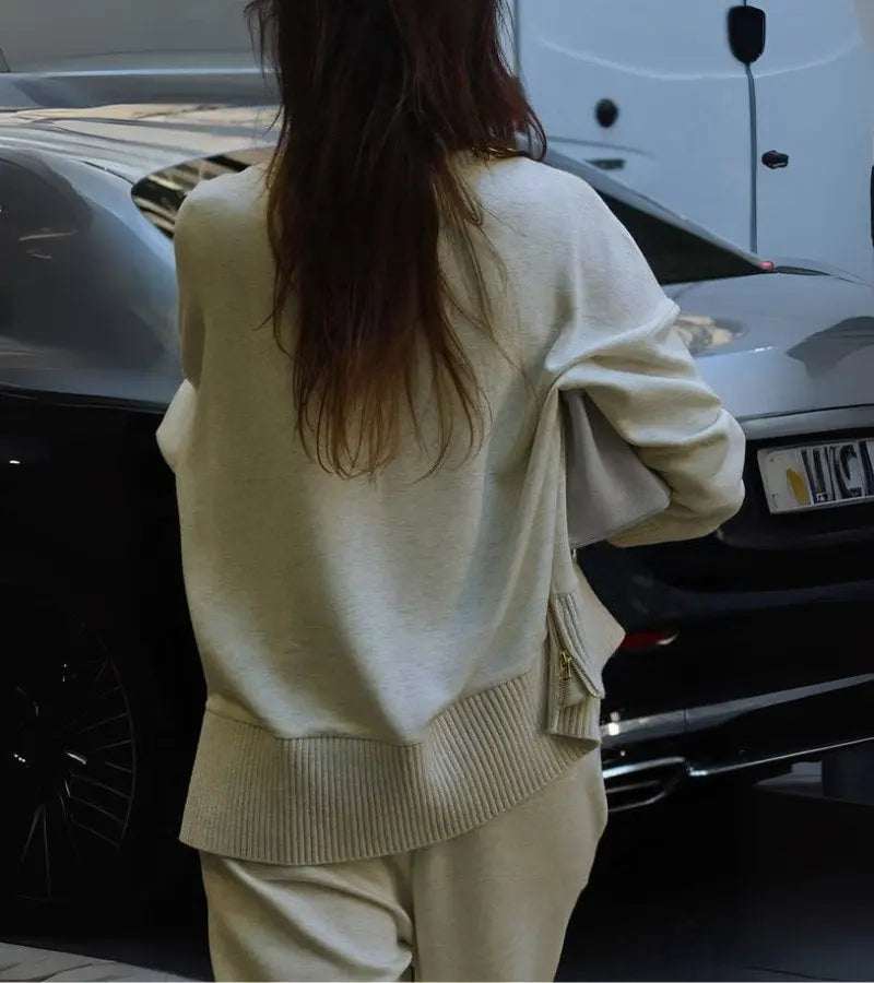 Agnieszka™ | Miękki Dwuczęściowy Zestaw z Golfem i Luźnymi Spodniami